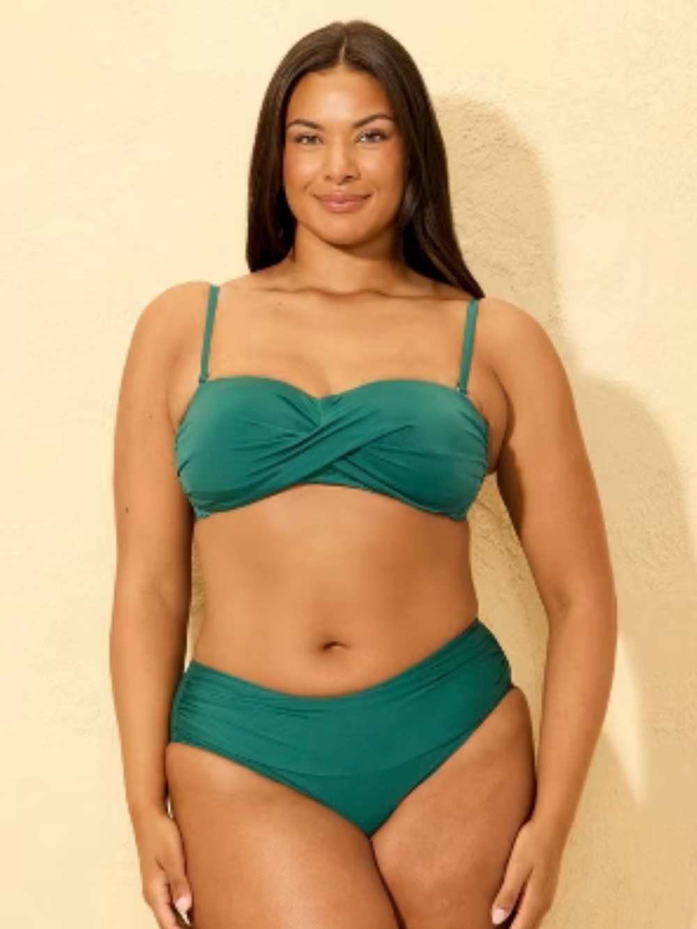 Shade & Shore Teal Twist Bandeau Bikini - Women Swim